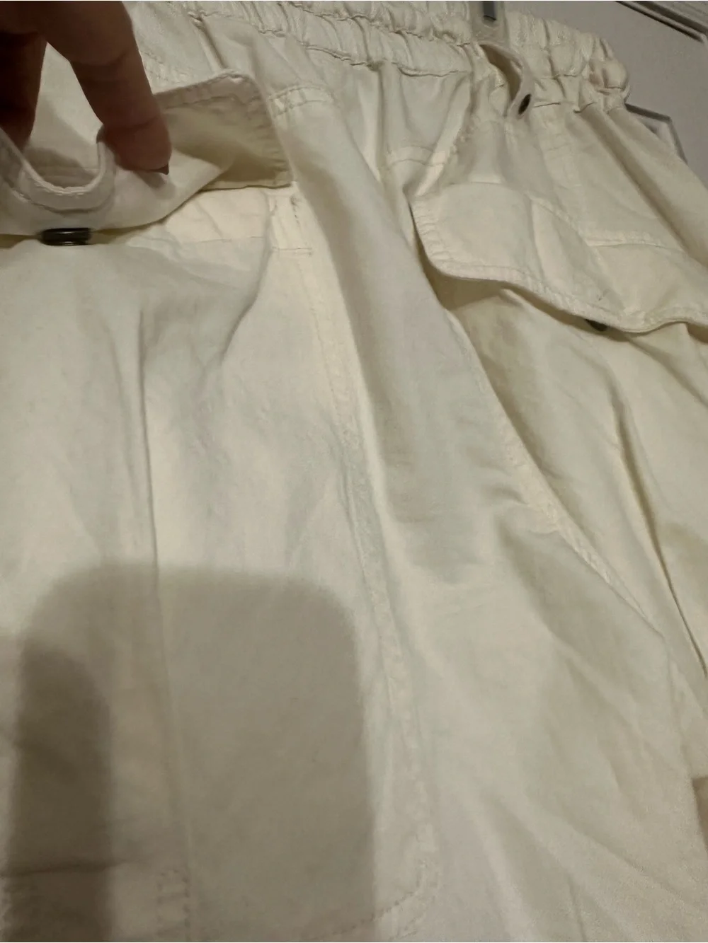 Free People We The Free L /LG Onset Pull-On Parachute Balloon Cargo Pants CREAM